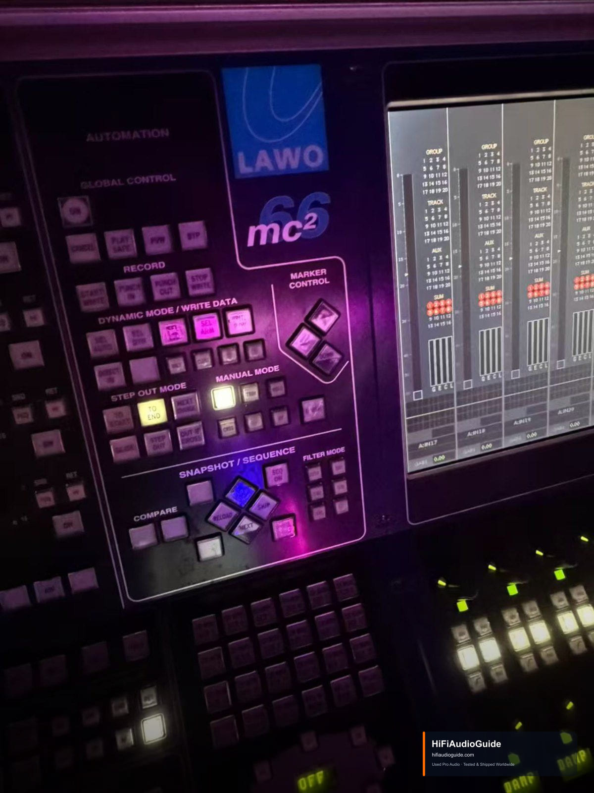 Lawo mc²66 Large-Format Digital Production Console — Control Panel Section